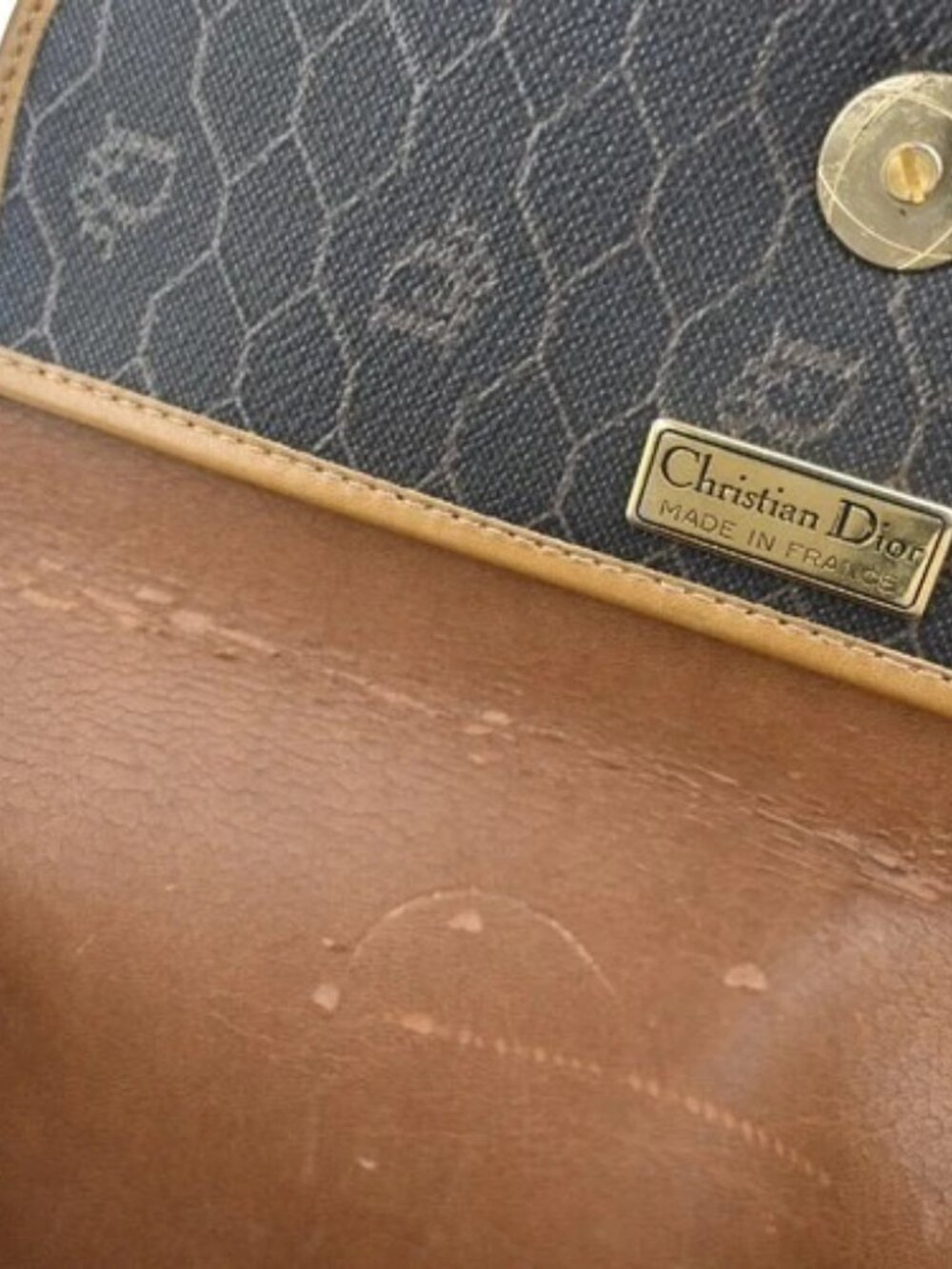 CHRISTIAN DIOR Logo Honeycomb Mini Shoulder Bag PVC Leather BLack GHW 61CA697 - Picture 14 of 15